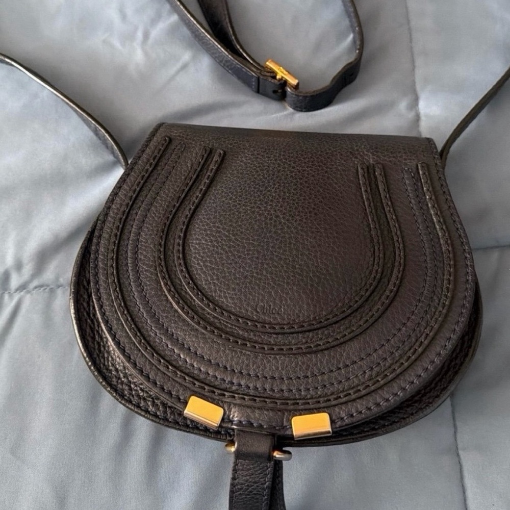 Chloe Marcie/navy blue Leather Crossbody Bag